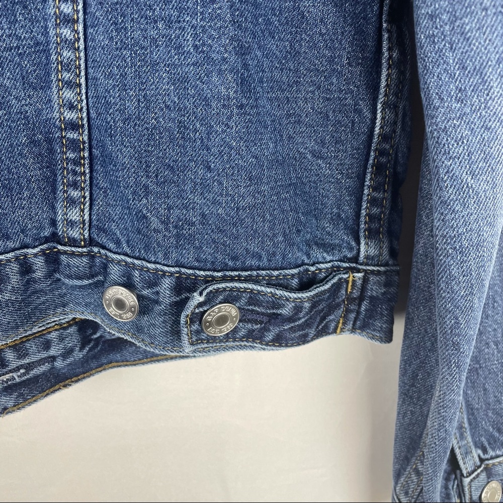 Gap Denim Jean tracker jacket button closure medium wash S - Picture 3 of 7